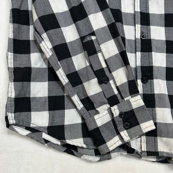 XXX Rude Mens Medium Buffalo Check Button Down Shirt Emo Scene Grunge Punk Retro - Picture 5 of 16